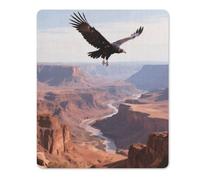 Black Vulture Over Canyon Square Mouse Pad