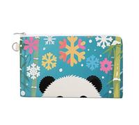 Black Vulture over Canyon Wallet for Men Women Canvas Coin Purse Zippered Change Holder with Secure Closure, Color Snow Panda, One Size, Color Snow Panda
