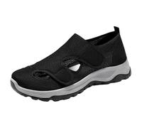 Black Walking Shoes for Edema and Swollen Feet Women Adjustable Strap Extra Wide Fit Orthopedic Breathable Diabetic Shoes for Ladies Elderly Swollen Pain Relief Footwear Size 5