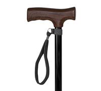 Black Walking Stick Wrist Strap - Strong Durable Nylon - Secure Elasticated Loop - Suitable for Most Walking Sticks
