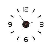 Black Wall Clock, Frameless DIY 3D Wall Clock, DIY Wall Clock 40cm Small Black Modern Simple European Style Silent Acrylic Frameless DIY 3D Wall Clock for Living Room Bedroom