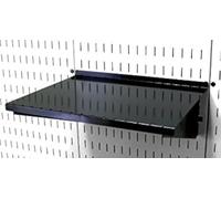 (Black) - Wall Control Pegboard Shelf 30cm Deep Pegboard Shelf Assembly for Wall Control Pegboard and Slotted Tool Board - Black