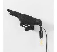 (Black wall lamp on the right) Bird Table Lamps Resin Crow Desk Lamp Bedroom Wall Sconce Light