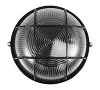 Black Wall Lamp Shade Glass Half Round Outdoor Use | Weather Resistant Iron and Glass Cover, Easy Installation, Stripe Pattern, for Bulkhead Lights and Garage Exteriors