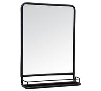 Black Wall Mirror Industrial Hanging with Mini Shelf by Ib Laursen 70 cm