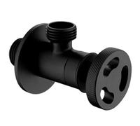 Black Wall Mounted Angled Isolation Valve Round 1/2