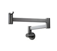 Black Wall Mounted Pot Filler Kitchen Sink Taps with Single Cooling Water Outlet Foldable Design for Space Saving Ideal for Kitchen Sink Durable and S,Gun Gray