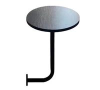 Black Wall-Mounted Round Table for Café Kitchen or Office - Space-Saving Folding Bar Table Petite Workshop Desk Ideal for Small Spaces and Bakeries