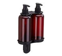 Black Wall-mounted Shower Bottle Holder for Double 300ML Dispenser, Modern Stainless Steel Soap Shampoo Rack for Bathroom Kitchen with Screws, liquid soap holders