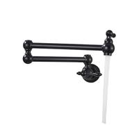 Black Wall MounteFaucet 360° Rotating Spout Single ColWater Tap Foldable Neck for Bathroom & Kitchen Black hesign