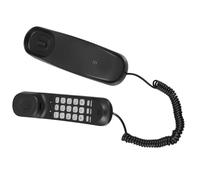 Black Wall Telephone Corded Wired Landline Phone for Home Office Hotel Use | PP Housing, Wall-mount Design, Reception Extension Capable, Connects to Telephone Jack or Extension Line