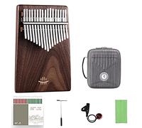 Black Walnut 17 Keys Kalimba Thumb Piano, Mbira with Study Instruction Tune Hammer and Exquisite piano bag, Sloped Flat Board Portable Finger Piano, Portable Musical Instrument for Kids Adults Beginne