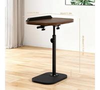 Black Walnut Adjustable C-Shaped Sofa Side Laptop End Table