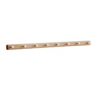 Black Walnut/beech 4/5/6/7 Hooks, Solid Wood Coat Rack, Vintage Simple Wall-mounted Coat Hook, Multi-function Wall Hook, Suitable For Entrance, Bedroom, Bathroom, Behind The Door(Natural,80cm/31.4in)