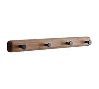 Black Walnut/beech 4/5/6/7 Hooks, Solid Wood Coat Rack, Vintage Simple Wall-mounted Coat Hook, Multi-function Wall Hook, Suitable For Entrance, Bedroom, Bathroom, Behind The Door(Brown,44cm/17.3in)