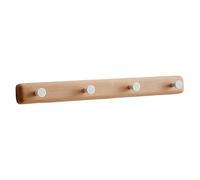 Black Walnut/beech 4/5/6/7 Hooks, Solid Wood Coat Rack, Vintage Simple Wall-mounted Coat Hook, Multi-function Wall Hook, Suitable For Entrance, Bedroom, Bathroom, Behind The Door(Natural,44cm/17.3in)