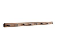 Black Walnut/beech 4/5/6/7 Hooks, Solid Wood Coat Rack, Vintage Simple Wall-mounted Coat Hook, Multi-function Wall Hook, Suitable For Entrance, Bedroom, Bathroom, Behind The Door(Brown,80cm/31.4in)