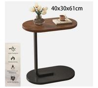 Black Walnut C-Shaped Compact Sofa Side End Table Coffee Laptop Table