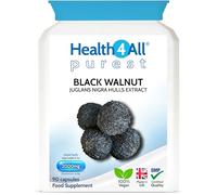 Black Walnut Hulls 2000mg, 90 Vegan Capsules, Purest Green Hull Extract | Juglans Nigra Additive-Free Digestive Health Support Supplement | Made in UK by Health4All