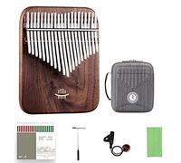 Black Walnut Kalimba 21 Keys Thumb Piano, Mbira with Study Instruction Tune Hammer and Premium Piano Bag, Portable Finger Piano, Gift for Kids Adults Beginners, Portable Musical Instrument