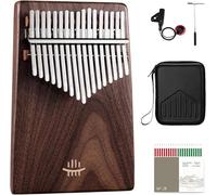 Black Walnut Kalimba Thumb Piano, 17/21key Finger Piano Musical Instrument With Mineral Metal Piano Keyboard, Gift For Kids And Adult Beginners, 17key