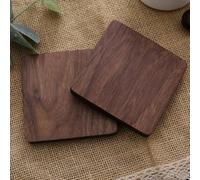 Black Walnut Wood Coaster Square 8.8cm Heat Resistant(Walnut thickened)