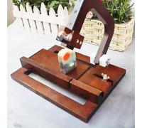 Black Walnut Wooden Soap Cutter, Professional Single Wire Soap Slicer | With 10 Replaceable Steel Clear Scale, Thickness Adjustable, Cutting Evenly And Quickly, For Soaps Loaf, Candles, Cheese