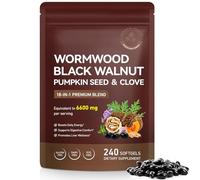 Black Walnut Wormwood & Clove Capsules | 18-in-1 High Strength Complex | 6600mg Equivalent | Supports Digestive & Gut Health | 240 Capsules (80-Day Supply) | Vegan