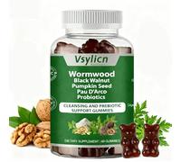 Black Walnut Wormwood Parasite Cleanse - Gut Cleanse & Digestive Health with Pumpkin Seed - Herbal Supplement for Gut Detox Cleanse and Digestive Well-Being - Alcohol-Free & Gut-Friendly - 60 Gummies