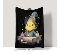 Black Warm Bed Blanket Cute Fantasy Healing Cozy Couch Blanket Fluffy Soft Warm For children teenagers adults and the elderly Queen (200 x 200 CM)
