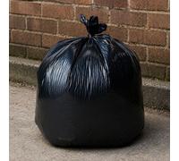 Black Waste Sacks - Pack Of 200 Heavy Duty Recycled Refuse Bags