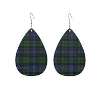 Black Watch Ancient Original Scottish Tartan1 Blue Clan Ramsay Hunting Tartan Plaid Women Earrings Waterdrop Shaped Fashionable Accessories