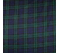 Black Watch Modern Tartan Check Green Blue Poly Viscose Fabric 58" Dress 10182 (Sample)