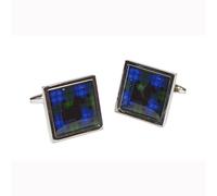 Black Watch Scottish Tartan Cufflinks with Scottie Dog design (X2BOCSB053)