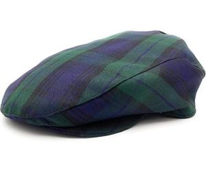 Black Watch Tartan Flat Cap Comfort Fit Quilted Lining British Made (XL)