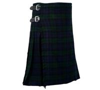 Black Watch Tartan Kilt - 8 Yard 16oz Traditional Scottish Kilt for Men 24" Drop (44 inches / 111 cm)