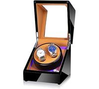 Black Watch Winder Box for Double Automatic Watches, Automatic Winder Case, with Blue Led Light, Super Quiet Motor Accessories