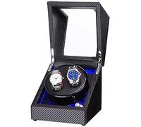 Black Watch Winder Box for Double Automatic Watches, Automatic Winder Case, with Blue Led Light, Super Quiet Motor Accessories
