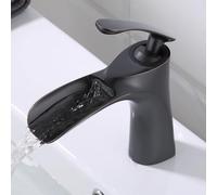 Black Waterfall Bathroom Faucet Single Handle Mixer Tap for Hot & Cold Water Retro Sink Faucet Basin Mixer for Modern Bathrooms