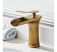Black Waterfall Faucet Hot and Cold Washbasin Bathroom Vanity Sink Faucet On The Countertop Pure Copper Ceramic Spool,Kitchen Sink Taps Needed，Metallic High