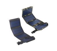 (Black) Waterproof 20W 5V Foldable USB Solar Panel Cells Mobile Phone Battery Charger for Camping Hiking with Carabiner