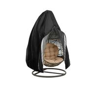 (Black) Waterproof Hanging Swing Egg Chair Cover with Zipper Garden Patio Rain Outdoor