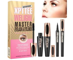 Black Waterproof Mascara & Eyeliner Set,Black Mascara & Liquid Eyeliner Pen,Tubing M/ascara B/lack,Eyelash Primer,Ma/scara Rimmel,Smudge Proof Masc/ara,Volume Masc/ara Bla/ck,Make Up Set