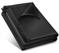 Black Waterproof Tarp Cover for Outdoor: Multi-Purpose Oxford Tarpaulin with Reinforced Webbing Loops for Camping Boat Pool Roof Tent - Durable and Tear Resistant (5ftx20ft)