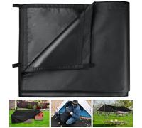 Black Waterproof Tarpaulin Cover for Outdoor: UV/Tear-Resistant 3m x 5m | 420D Lightweight Oxford Fabric Tarp Sheet with Reinforced Loops - Multi-Purpose for Camping Garden Shed Furniture Trailer