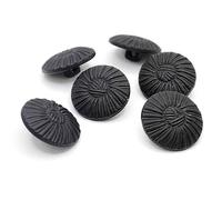 Black Weave Pattern Nylon Buttons with Shank, Size 21.5mm (12)