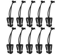 Black Webbing Buckles with Elastic String, 10 Pack Tactical Strap Clips | Nylon and Plastic Build, Fits Most Backpacks, Keeps Wires and Hydration Tube Tidy in Gear Systems