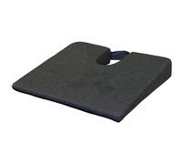 Black Wedge Foam Cushion - Posture Improvement - 430 x 380mm - Removable Cover
