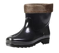 Black Wellies Ladies Waterproof Boots Gardening Shoes Women Toddler Shoes in Wide Man Short Cotton Rainboots Rubber Boots for Garden Man Rain Footwear Rain Mens Over The Shoe (Black,5.5)