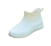Black Wellies Waterproof Ankle Boots Women Garden Shoes Habit Youth All Weather Boots Women's Rain Water Shoes Top Rubber Casual and Fashionable All Outdoor Work Fishing Car Washing Kitchen Non Slip O